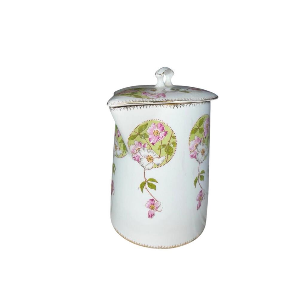 VTG Edwin M. Knowles Semi-vitreous China Chocolate Pot With Lid Made‎ In USA - Picture 13 of 15